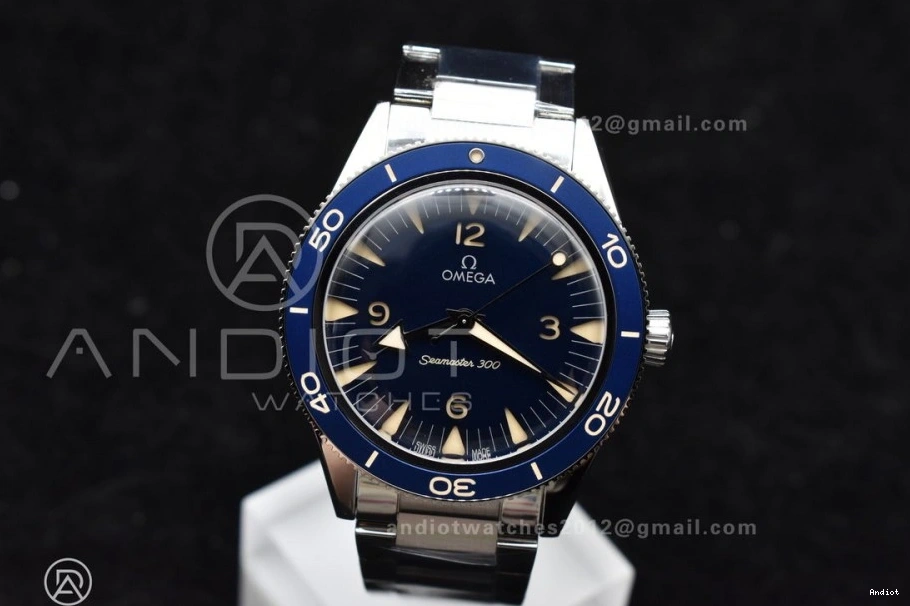Bracelet Dial On VSF Seamaster Heritage Super 300 1:1 Blue A8912 Edition SS Clone Best 1224